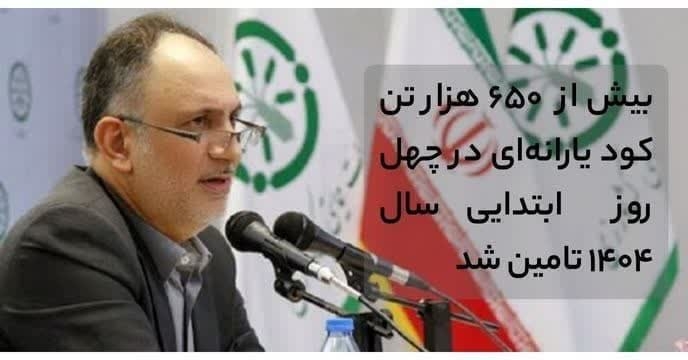 بیش از ۶۵۰ هزار تن کود یارانه‌ای در ۴۰ روز ابتدایی سال ۱۴۰۴ تامین شد