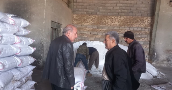 عملیات بازدید معاون فنی شرکت خدمات حمایتی کشاورزی استان کردستان از انبار کارگزاری آقای احمدی نیاز در شهرستان دهگلان