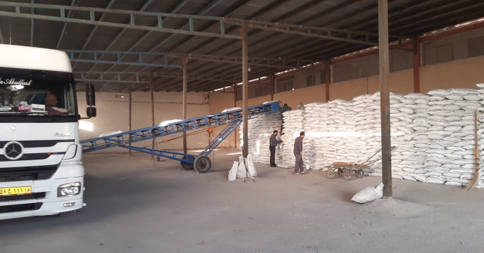 نمونه‌برداری از ۲۰۰ تن سولفات پتاسیم در انبار مرکزی شرکت خدمات حمایتی کشاورزی استان قم
