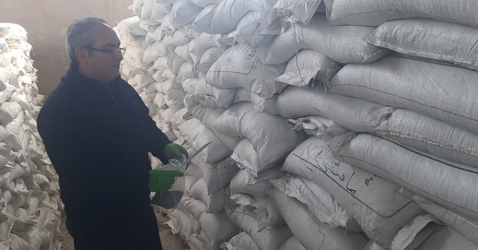 عملیات نمونه‌برداری از 200 تن کود سوپر فسفات تریپل در انبار استان زنجان 