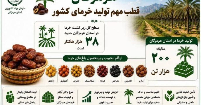 ۲۵ شهریور، روز ملی خرما؛ تداوم حمایت کودی از نخلداران هرمزگان