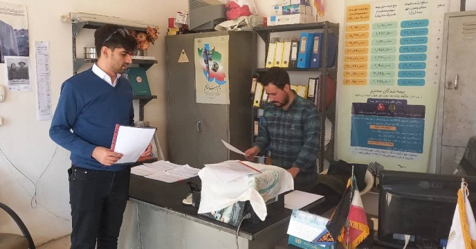 بازدید کارشناس فنی ماشین آلات کشاورزی شرکت خدمات حمایتی کشاورزی استان قزوین  از دفتر و انبار کارگزاران شهرستان آوج استان