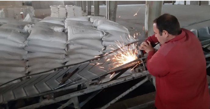 تعمیر و بازسازی نوار نقاله موجود در انبار سازمانی شرکت خدمات حمایتی کشاورزی استان کرمانشاه